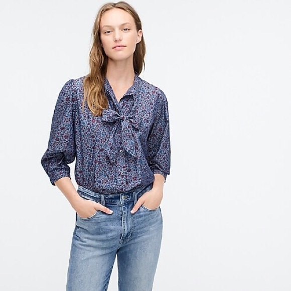 J. Crew Tops - J. Crew Tie neck blouse in Liberty colombo